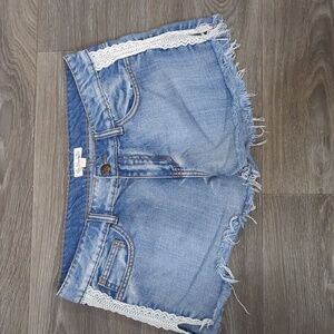 ❤️5/$25 Euc Others Follow Denim Crochet Lace Style Shorts